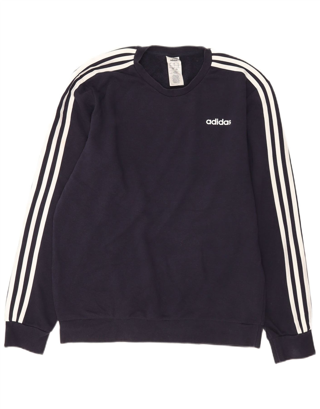 Adidas Mens Moletom Jumper Grande Algodão Azul Marinho