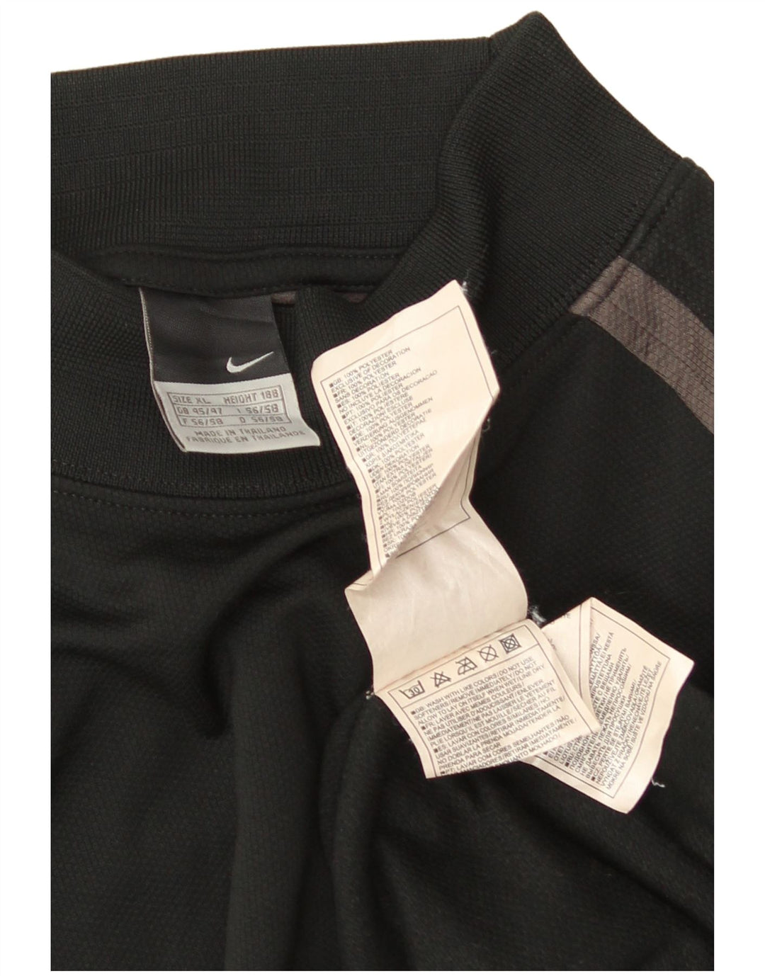 NIKE Mens Top Long Sleeve UK 45/47 XL Black Colourblock Polyester