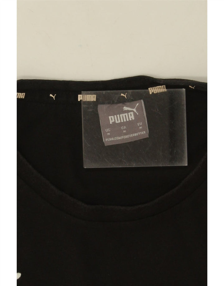 Puma Camiseta Masculina Top Médio Algodão Preto