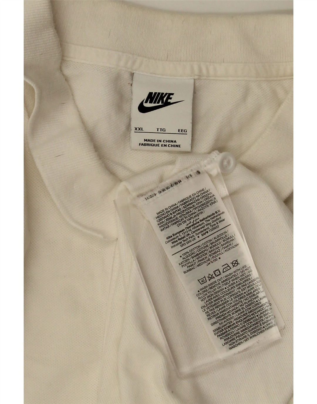 Camisa polo masculina NIKE 2XL algodão branco