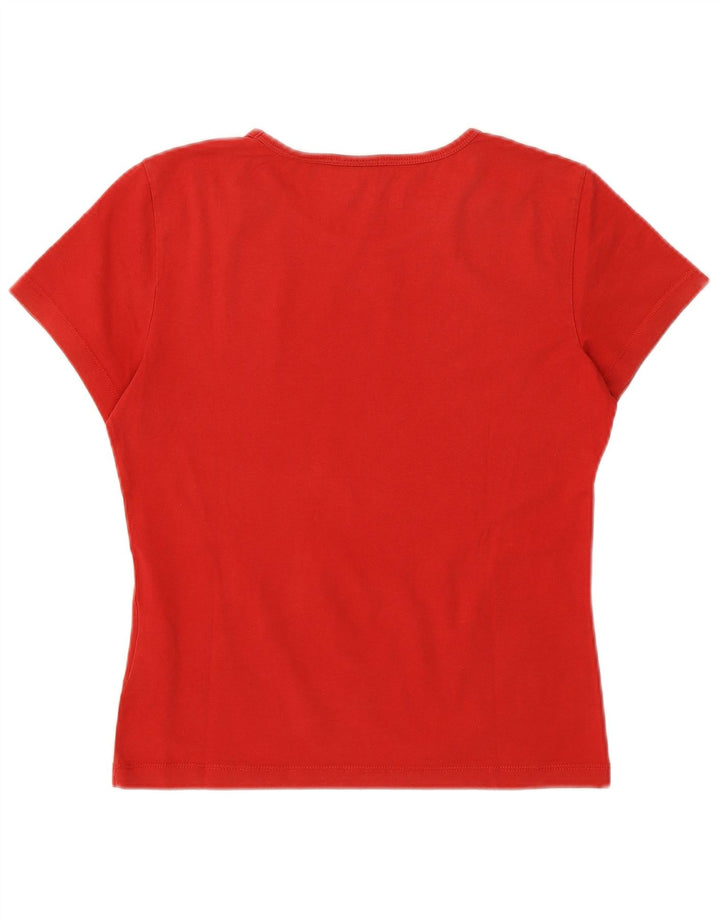 Camiseta feminina NORTH SAILS com estampa gráfica UK 12 algodão vermelho médio