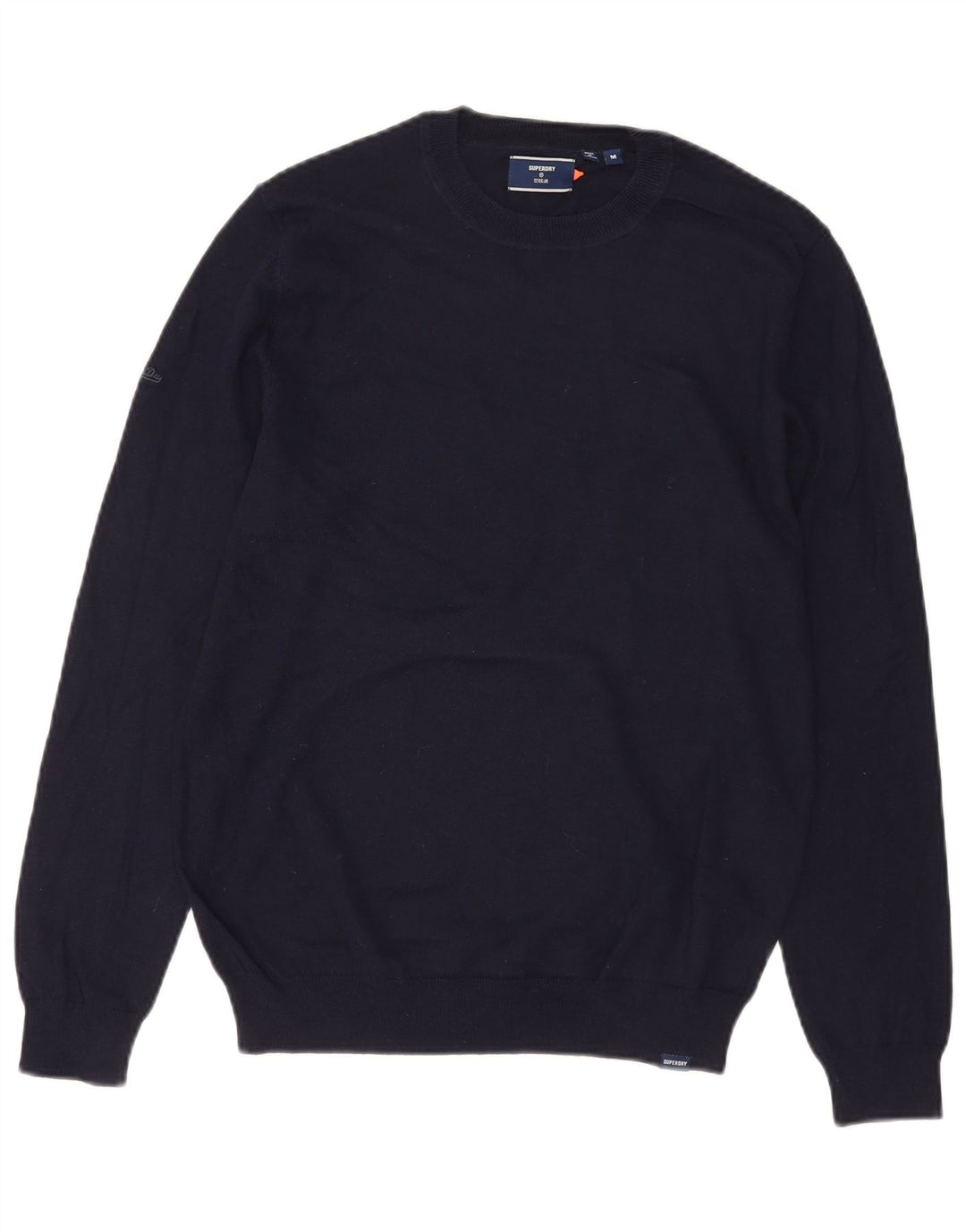 Suéter masculino Superdry com gola redonda e algodão azul marinho médio