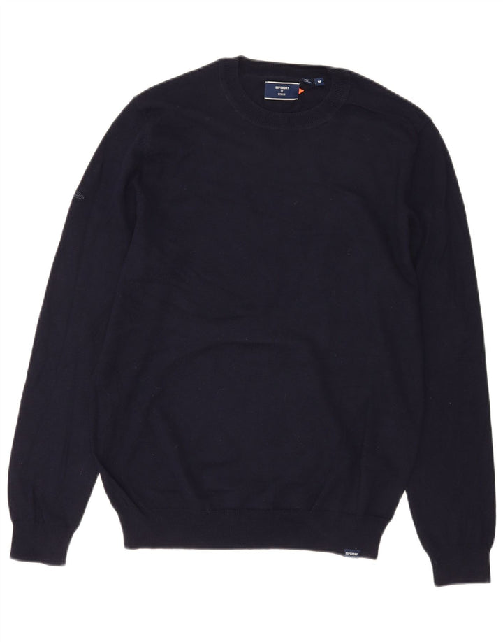 Suéter masculino Superdry com gola redonda e algodão azul marinho médio