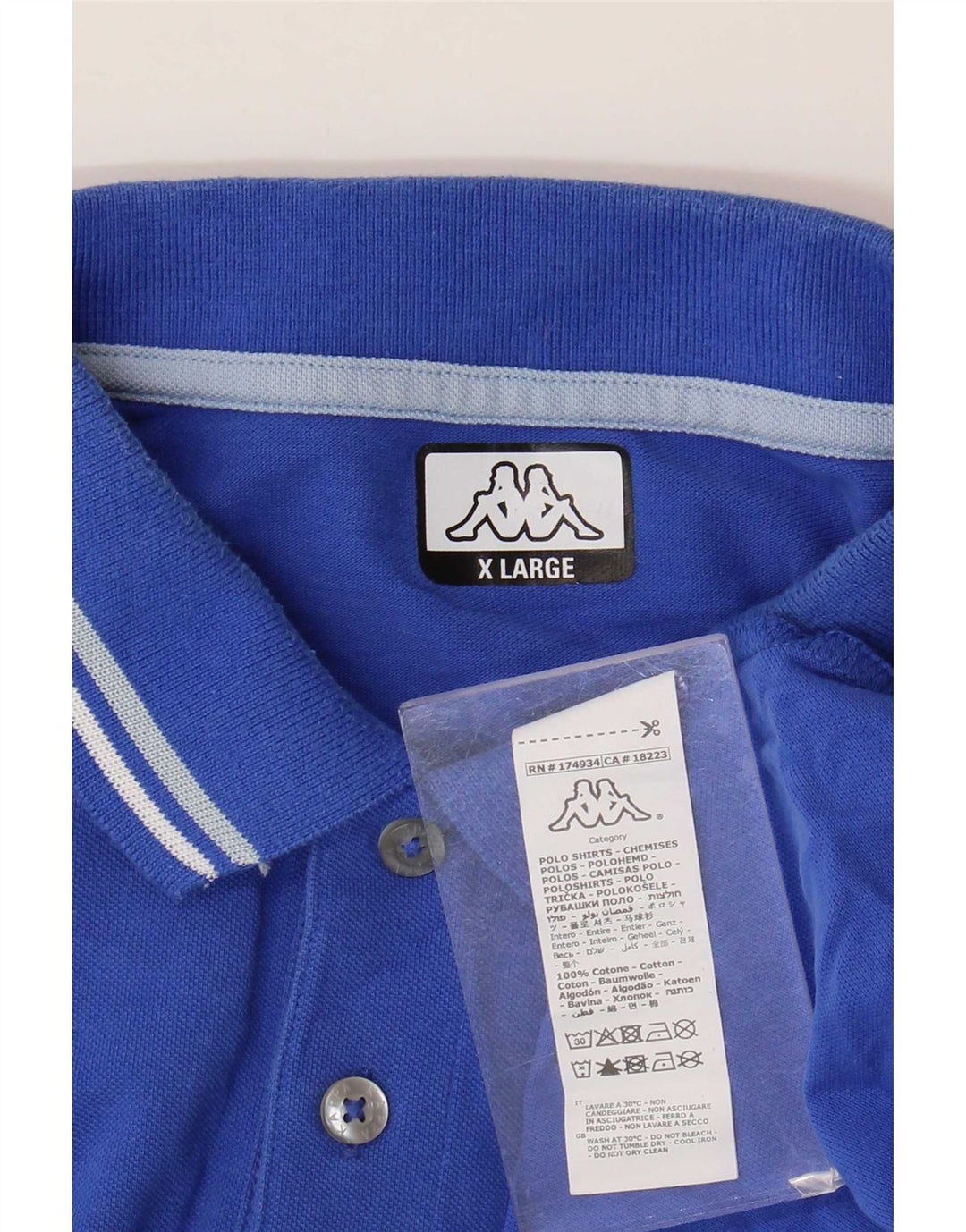 Camisa polo masculina Kappa XL algodão azul