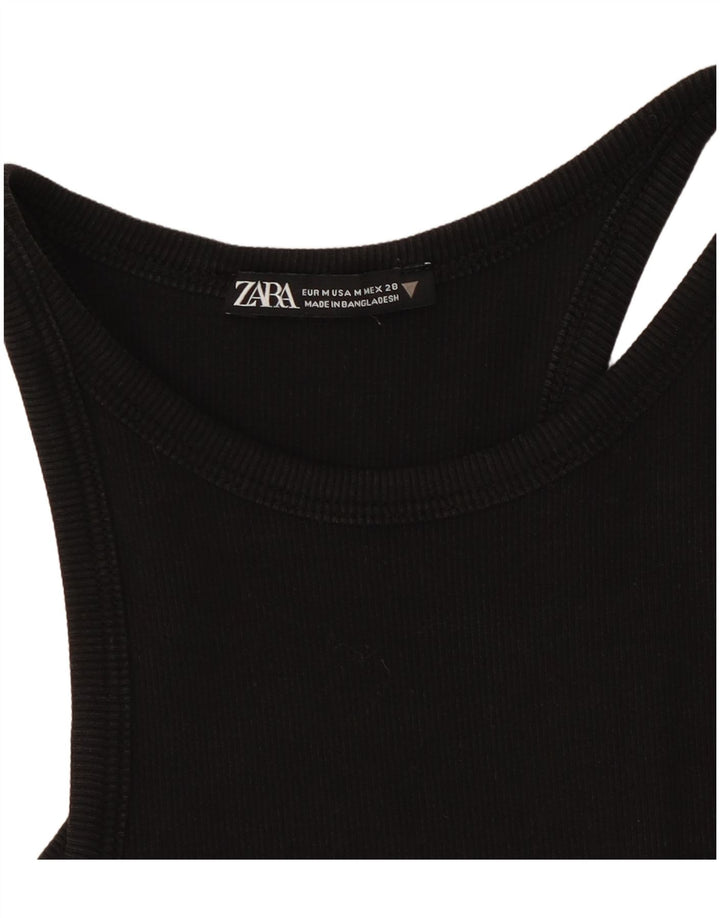 Vestido bodycon feminino sem mangas Zara Reino Unido 12 médio preto