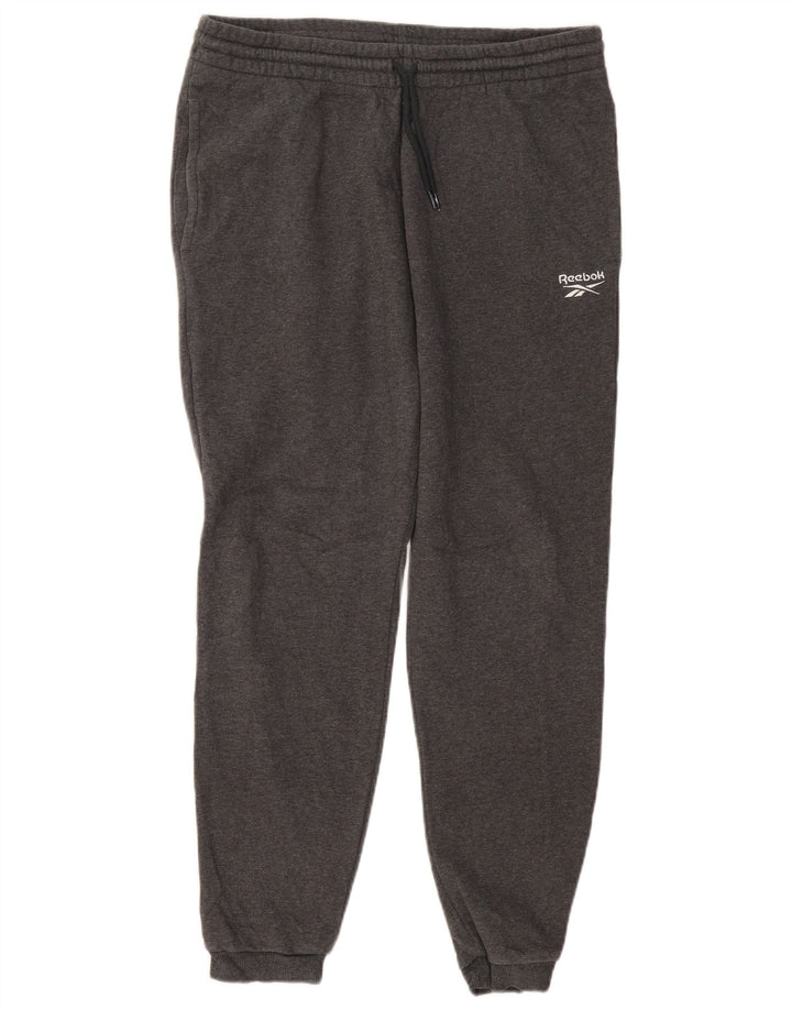 REEBOK Calça de treino masculina Joggers grande algodão cinza