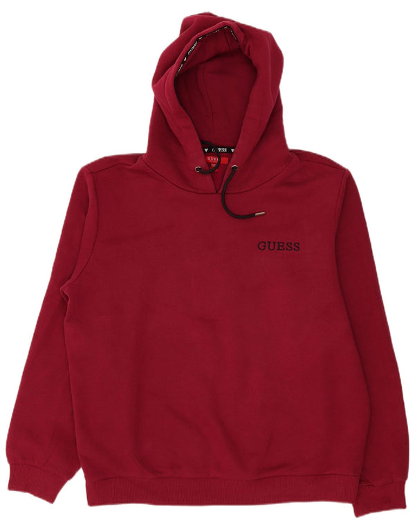 Guess Mens Hoodie Jumper XL Algodão Borgonha