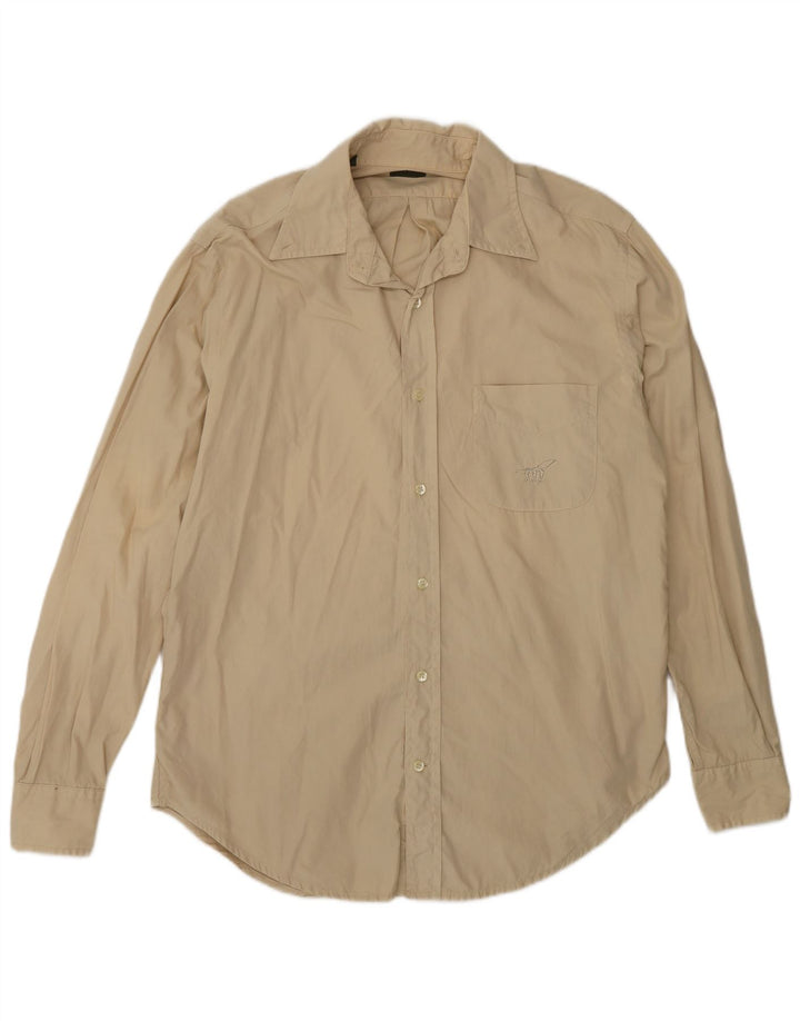 Camisa masculina Henry Cottons tamanho 40 algodão bege médio
