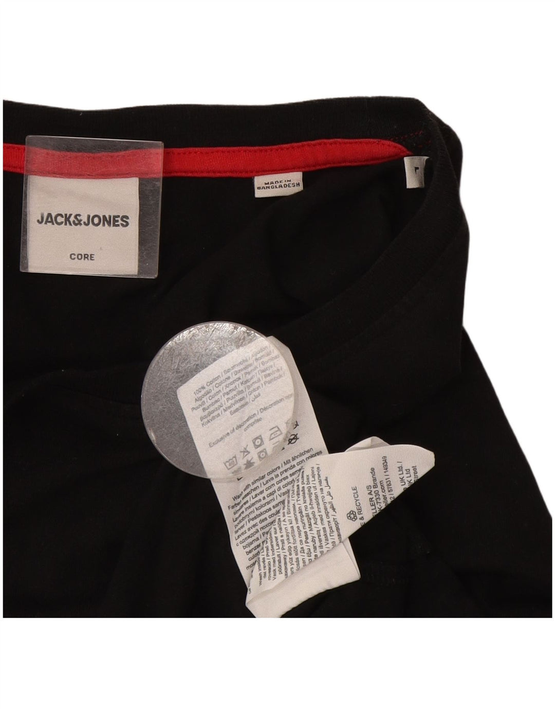 Camiseta masculina Jack & Jones grande algodão preto