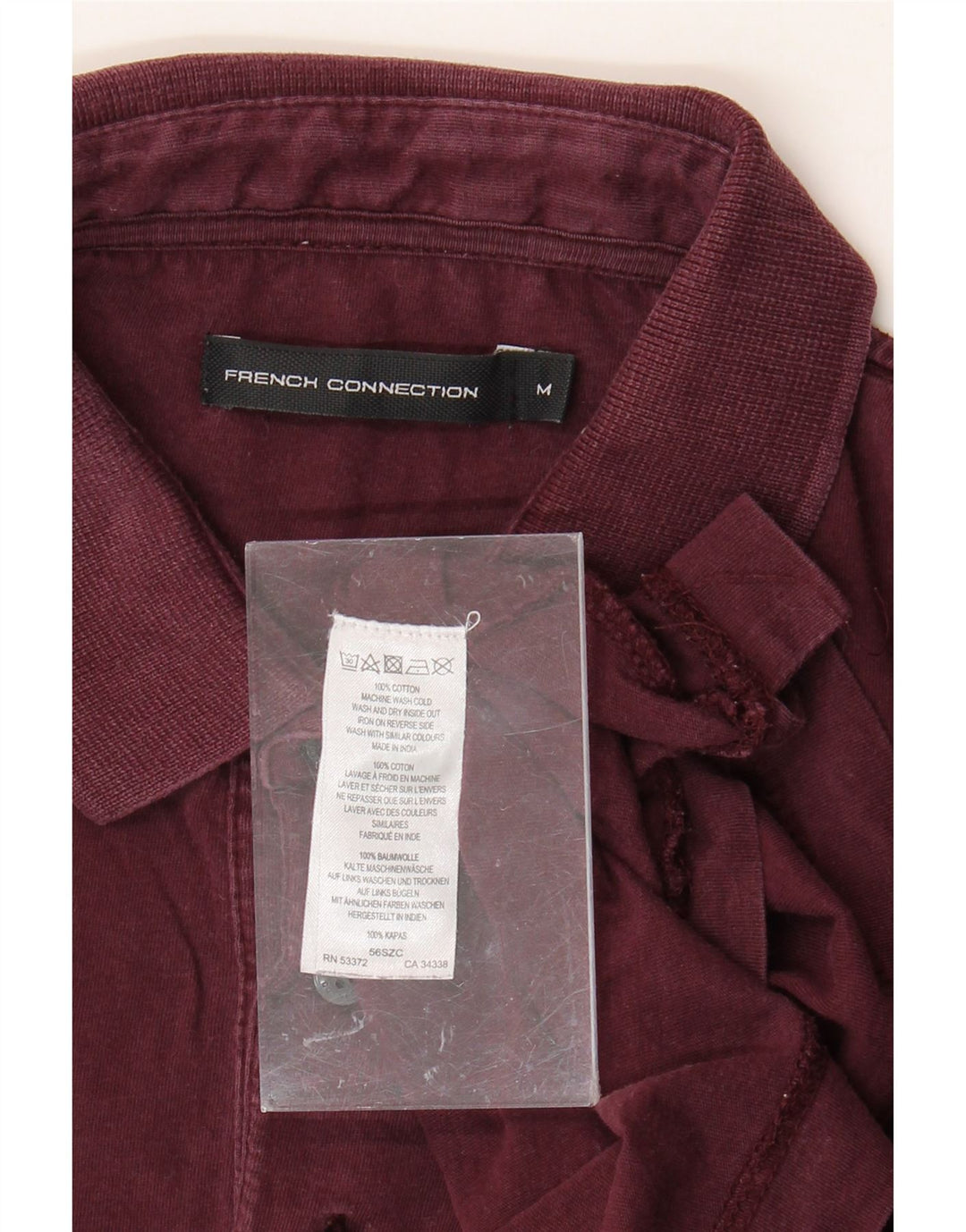 Camisa polo masculina FRENCH CONNECTION médio algodão Borgonha