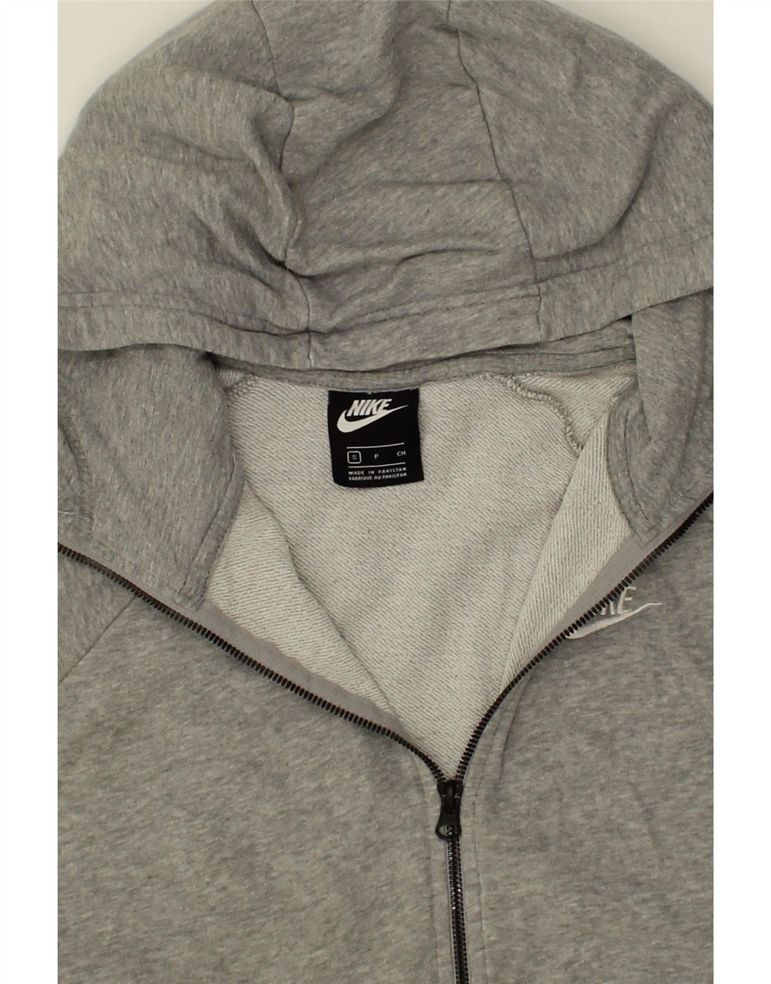 NIKE Womens Zip Hoodie Sweater UK 10 Small Grey Cotton Vintage Nike and Second-Hand Nike from Messina Hembry 