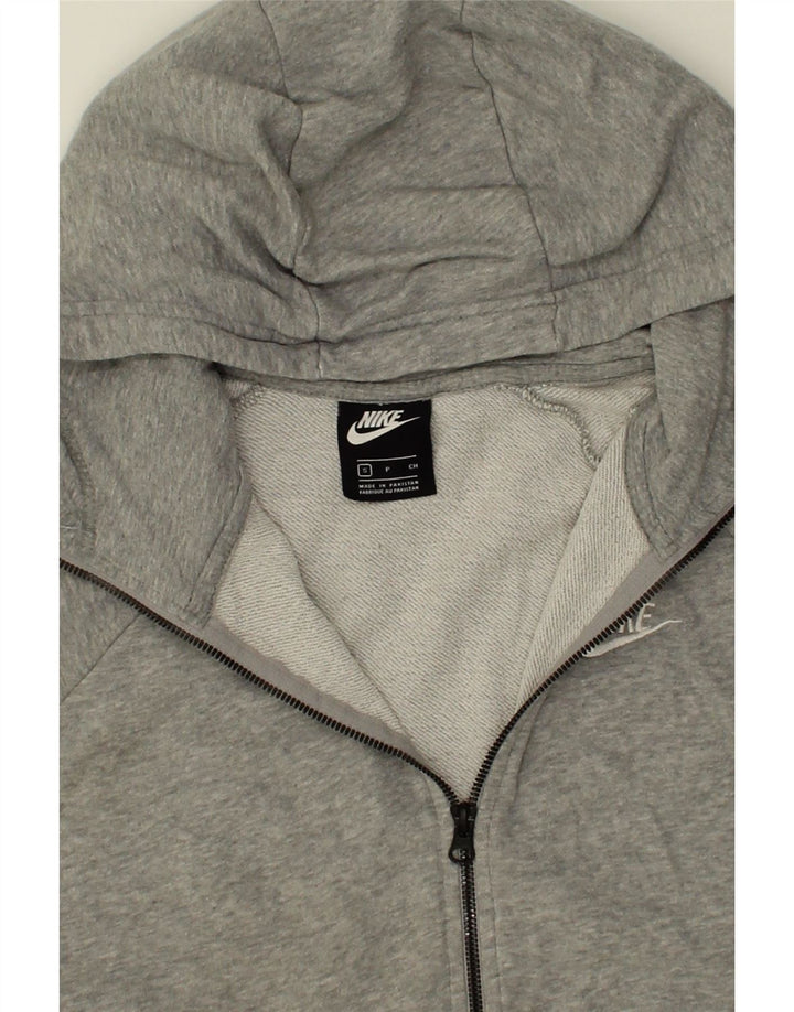 NIKE Womens Zip Hoodie Sweater UK 10 Small Grey Cotton Vintage Nike and Second-Hand Nike from Messina Hembry 