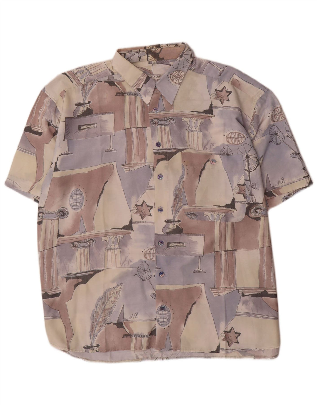 Camisa masculina Club D'Amingo com estampa abstrata tamanho 45/46 XL multicolorida