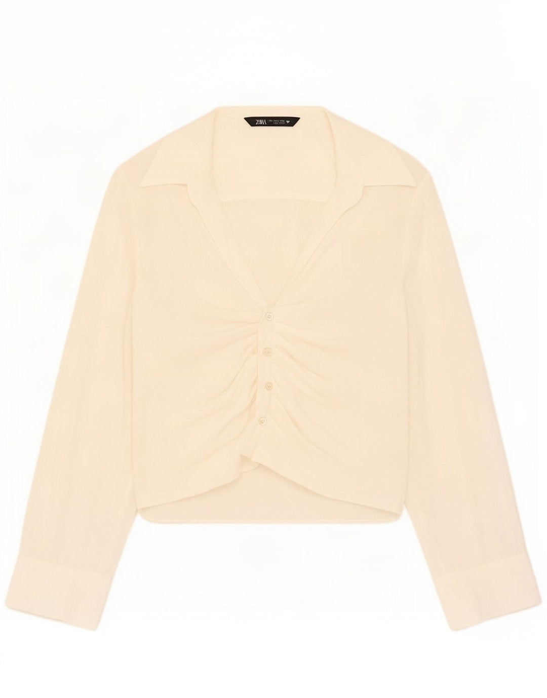 Blusa feminina Zara UK 10 pequena modal off white