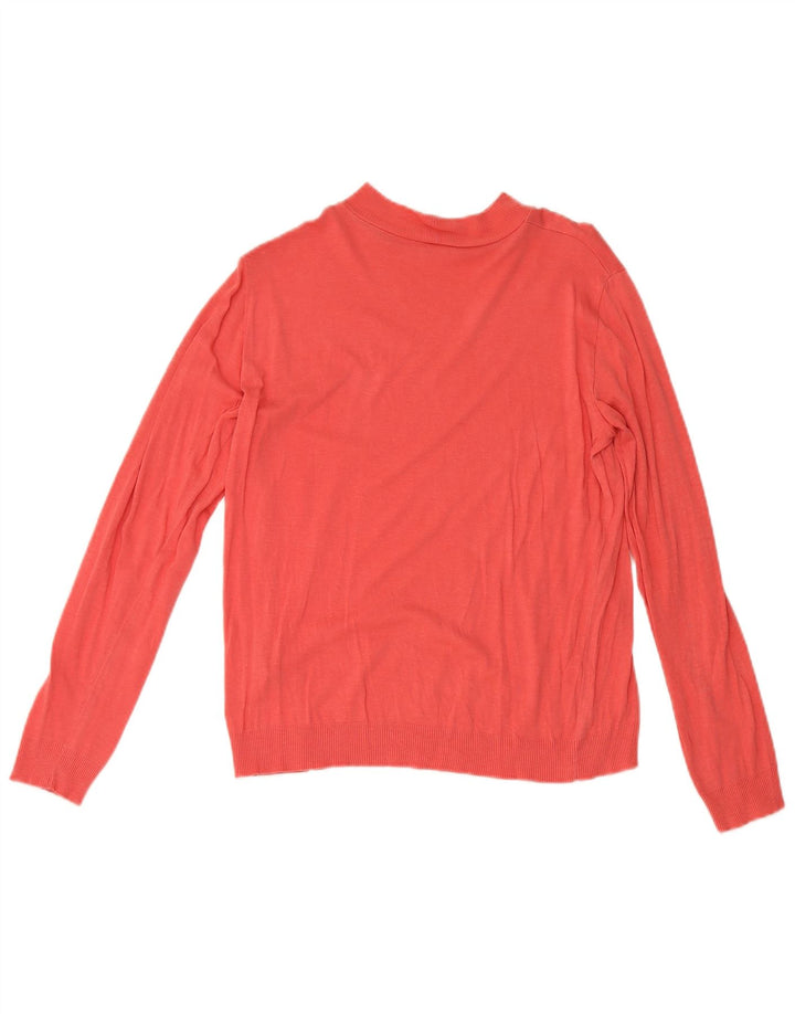 Blusa feminina Massimo Dutti manga comprida UK 18 XL rosa lyocell