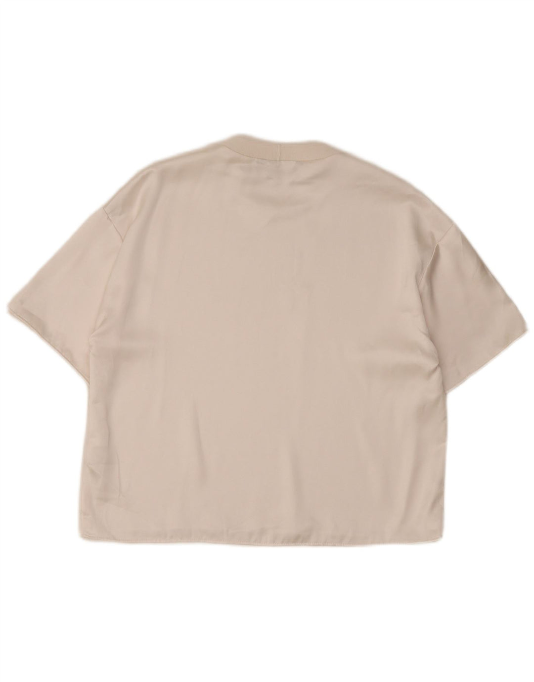 Camiseta feminina Zara Loose Fit UK 14 Médio Off White Poliéster