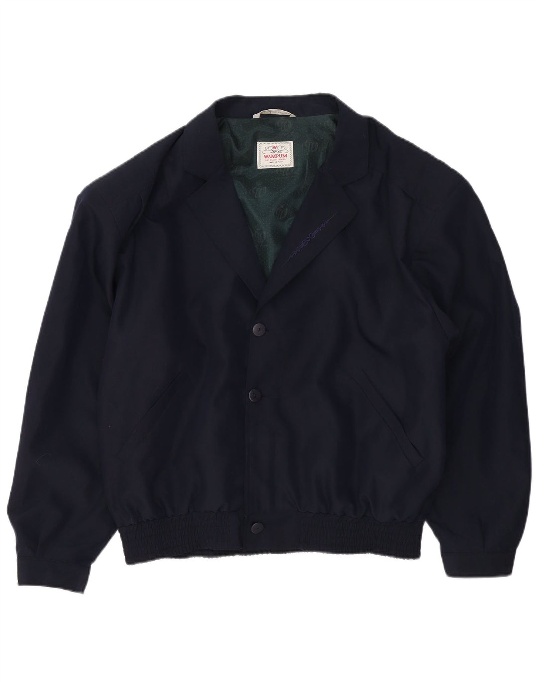 Jaqueta bomber masculina Wampum UK 42 XL azul marinho viscose