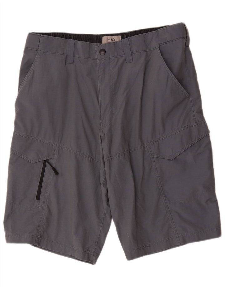 Shorts cargo masculino Marks & Spencer W34 grande algodão azul
