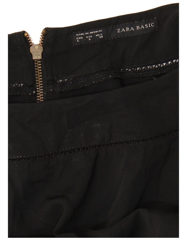 Blusa feminina ZARA UK 16 grande preta