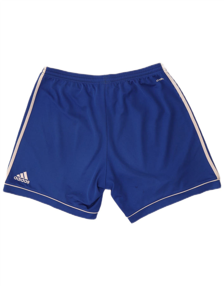 Shorts esportivos masculinos Adidas grande poliéster azul