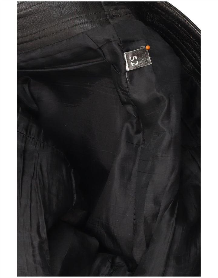 Calça masculina de couro reta VINTAGE W30 L30 preta