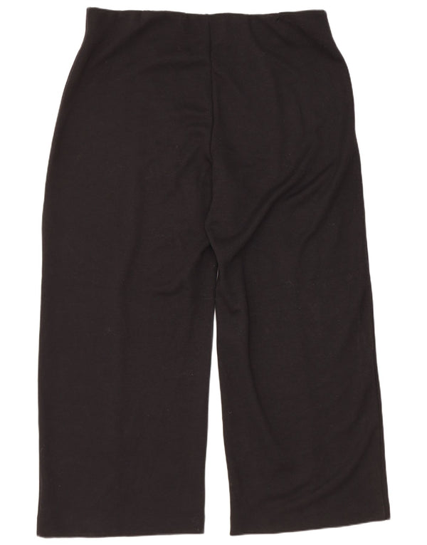 Calça casual feminina de perna larga Marks & Spencer Reino Unido 20 2XL W40 L30 preta
