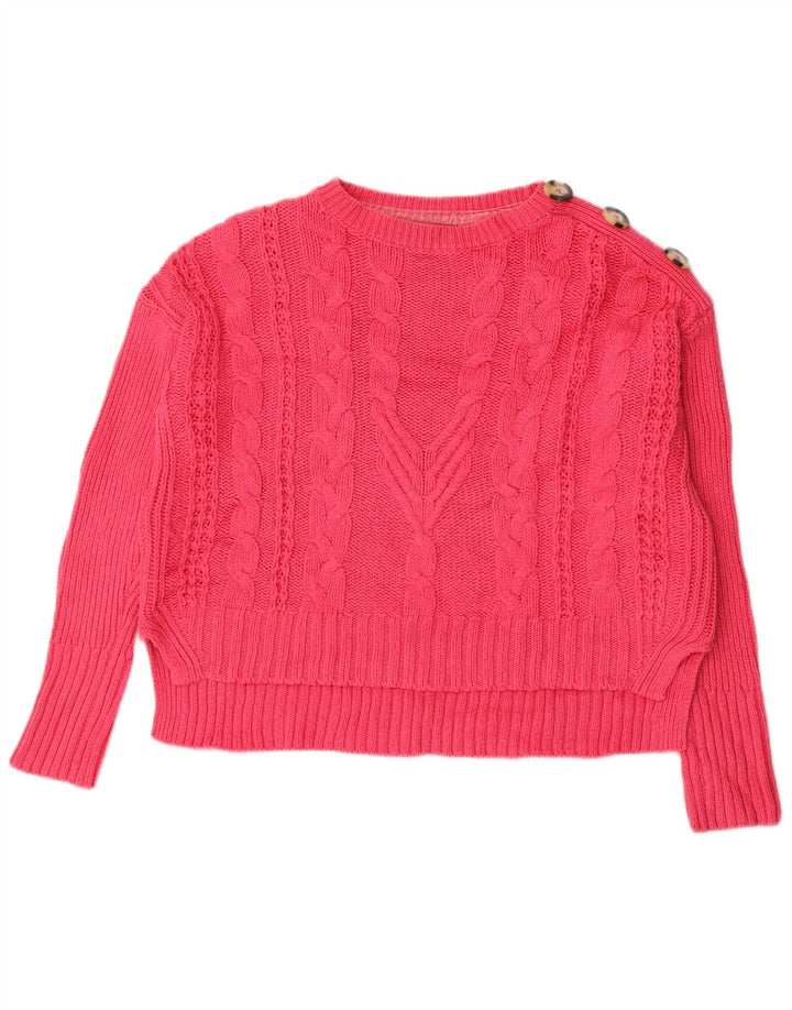 Suéter feminino Marks & Spencer com gola canoa grande Reino Unido 12 rosa médio