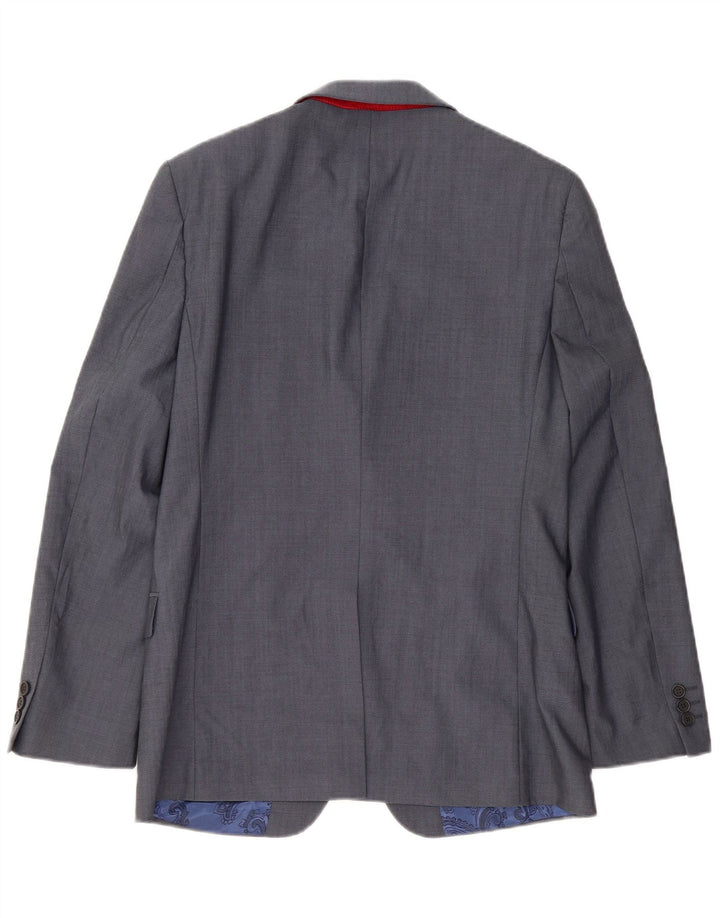 Jaqueta blazer masculina de 2 botões Ted Baker Reino Unido 38 azul médio