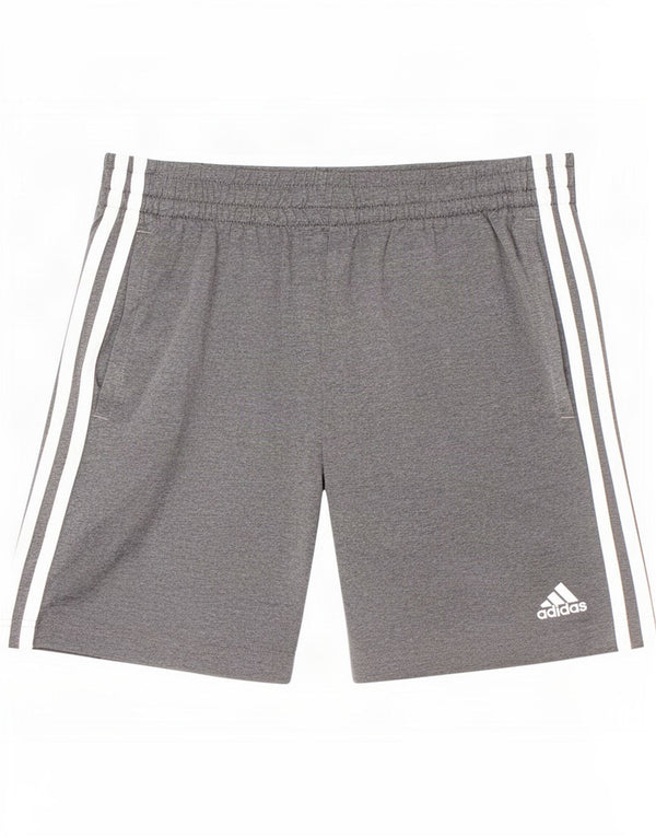 Shorts esportivos Adidas Aeroready para meninos 11-12 anos cinza manchado de poliéster
