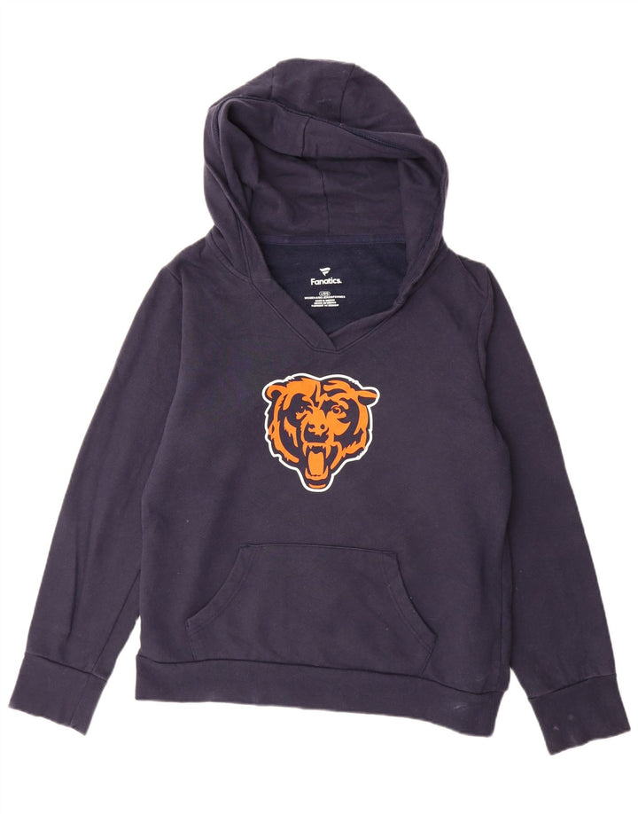 FANATICS Suéter feminino com capuz gráfico Chicago Bears Reino Unido 16 grande azul marinho