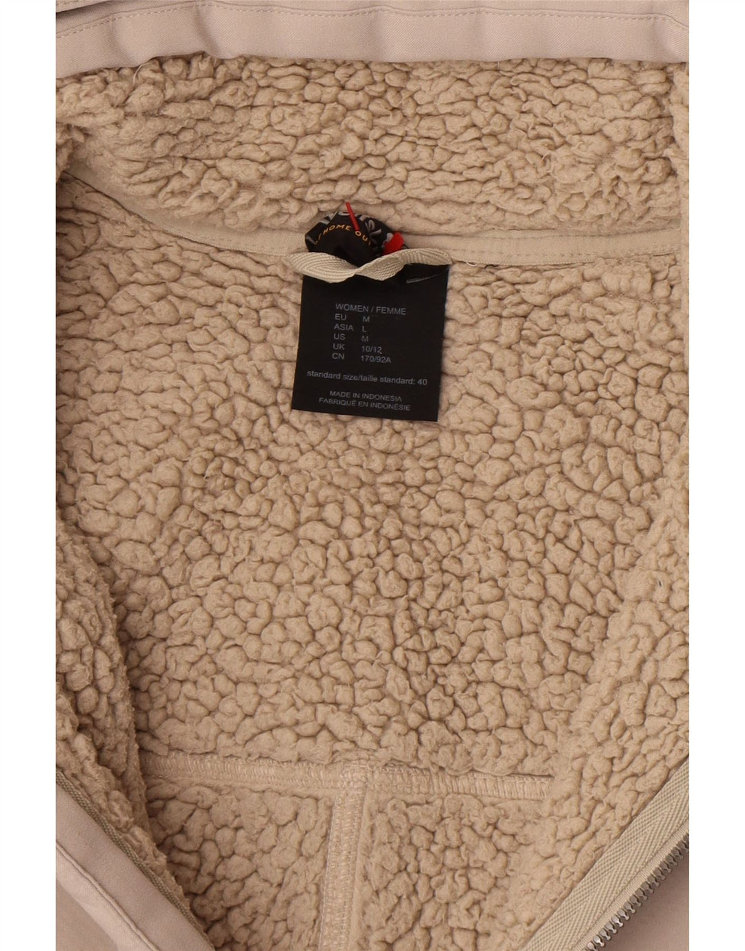 Casaco corta-vento feminino com capuz Jack Wolfskin Reino Unido 10/12 bege médio