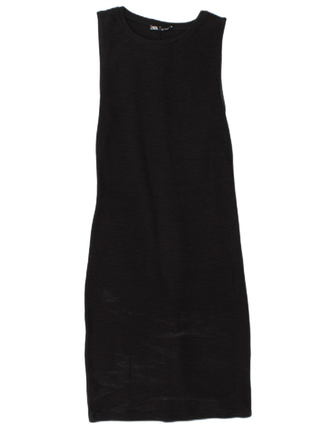 Vestido feminino Zara com bainha sem mangas UK 10 pequeno preto