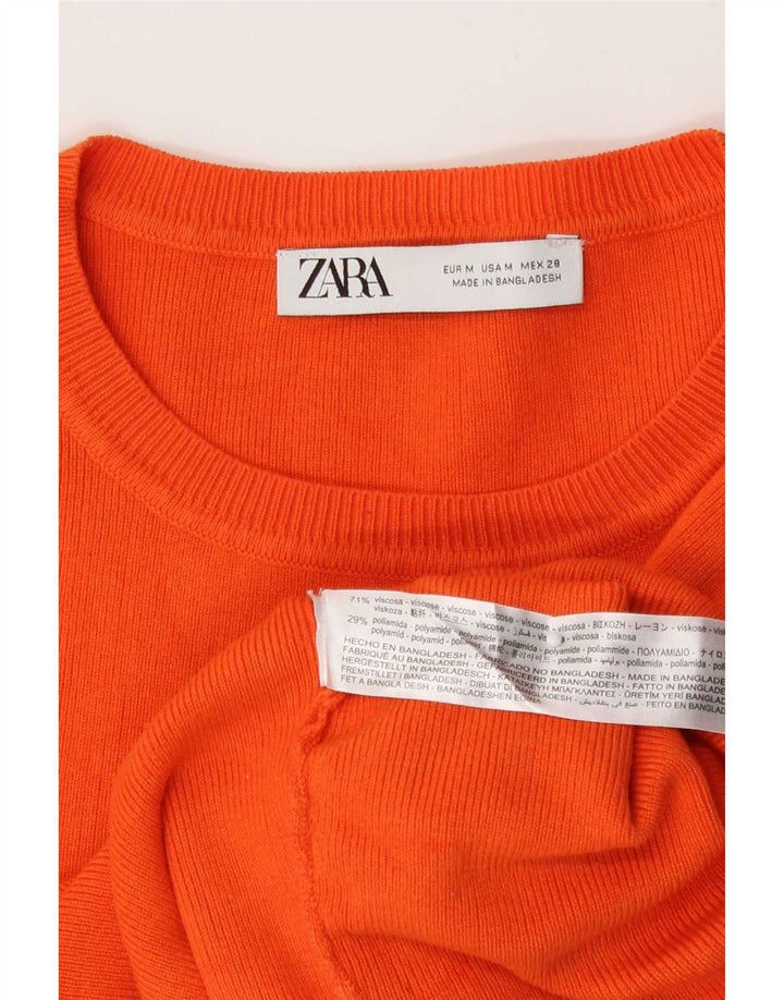 Blusa feminina Zara Top UK 12 viscose laranja médio