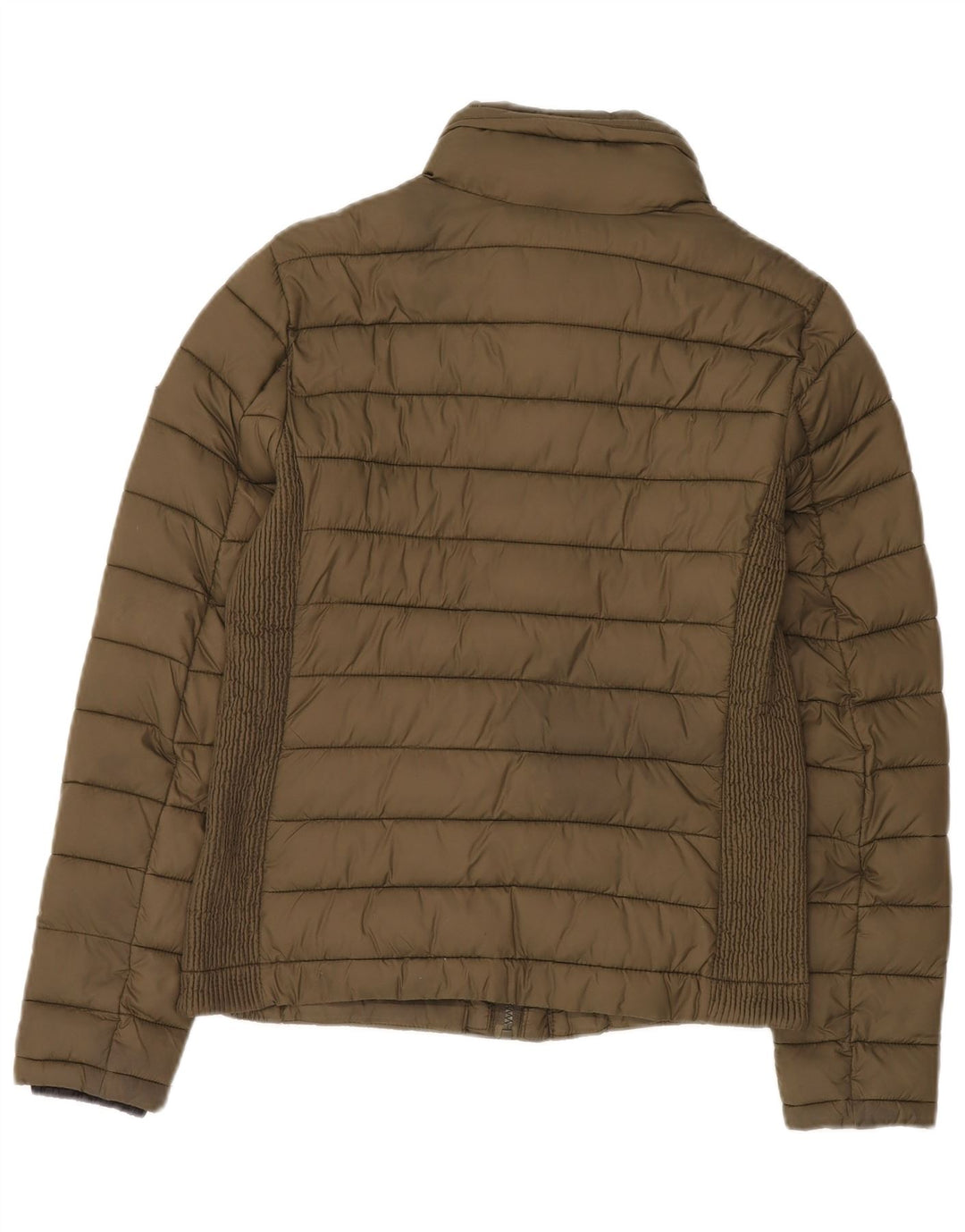 Jaqueta acolchoada feminina Superdry UK 12 nylon cáqui médio