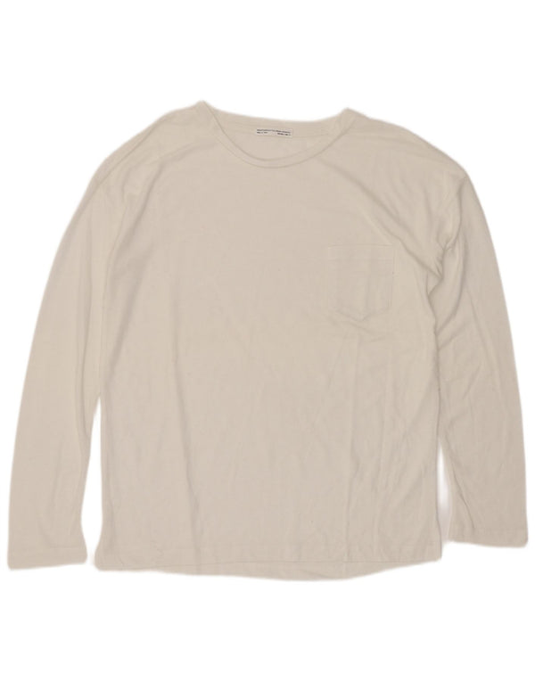Zara Womens Trafaluc Top Manga Longa Reino Unido 10 Pequeno Branco