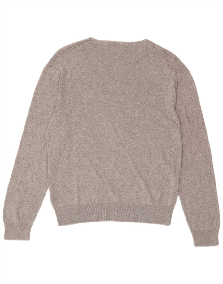 POLO RALPH LAUREN Suéter masculino slim fit com gola canoa cinza médio