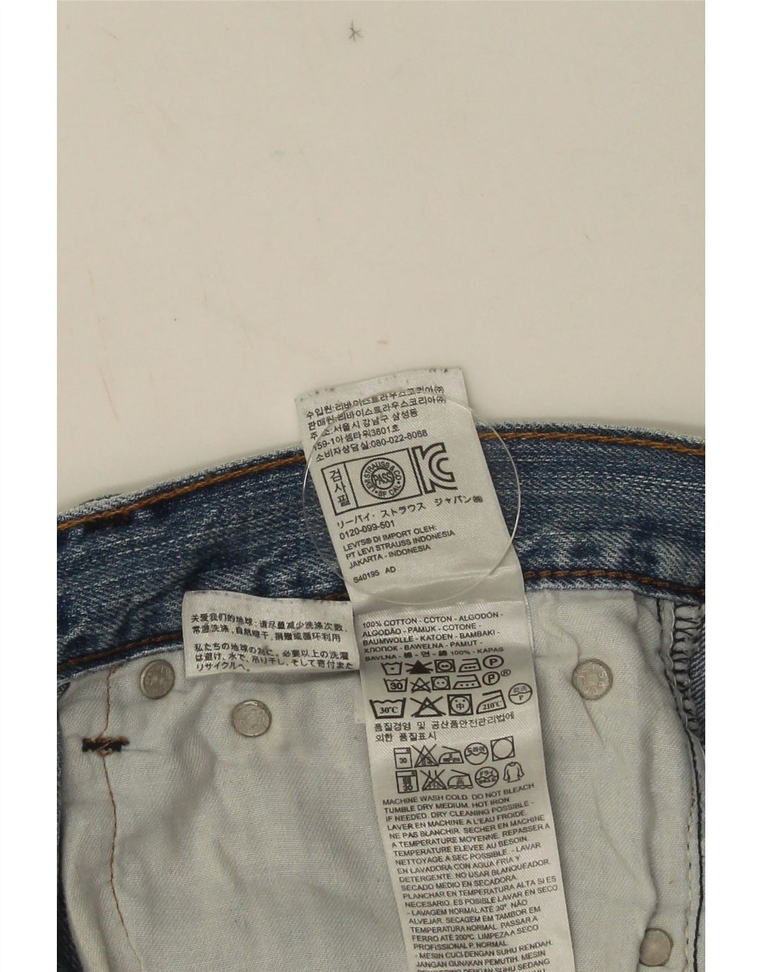Jeans retos masculinos LEVI'S W32 L26 algodão azul