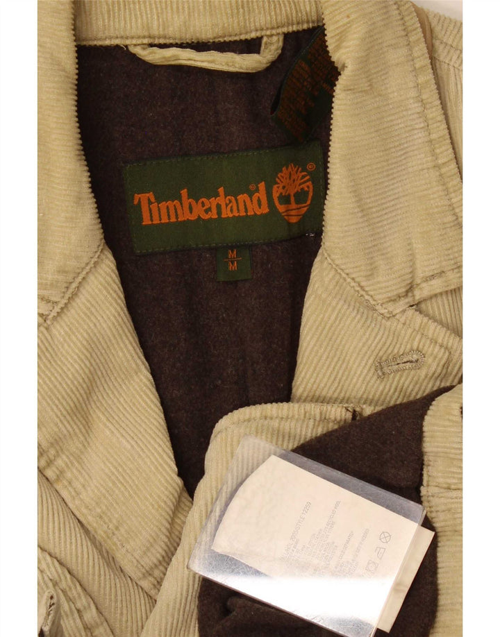 Jaqueta blazer masculina de veludo cotelê Timberland com 3 botões Reino Unido 38 algodão bege médio