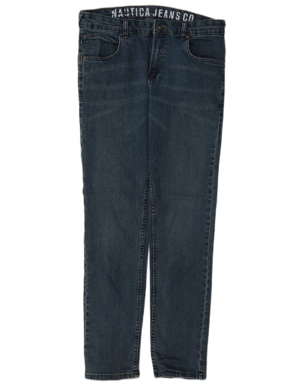 Calça jeans reta feminina Nautica US 18 2XL W36 L30 azul algodão