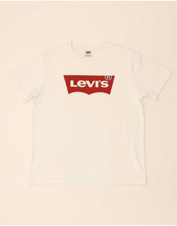 Camiseta gráfica masculina LEVI'S Top médio algodão branco