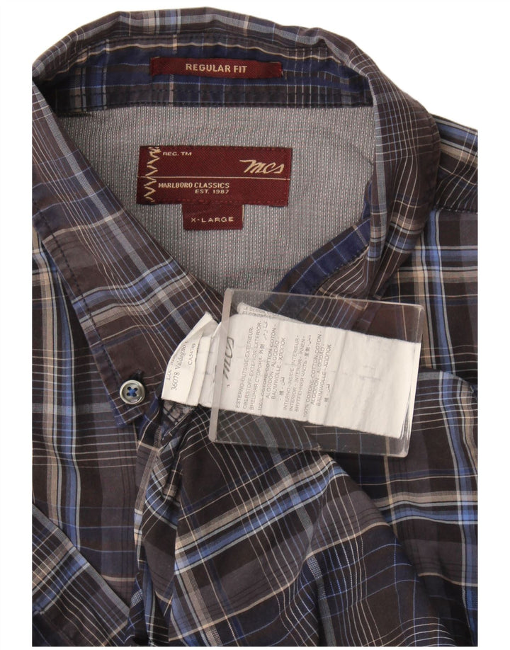 Camisa masculina Marlboro Classics Regular Fit XL cinza xadrez algodão