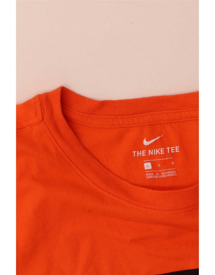Camiseta Nike masculina gráfica grande algodão laranja