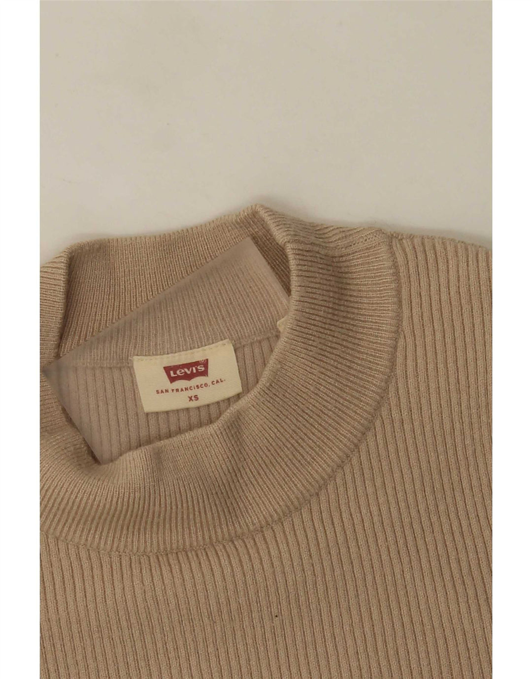 Suéter feminino Levi's com gola redonda UK 4 XS bege