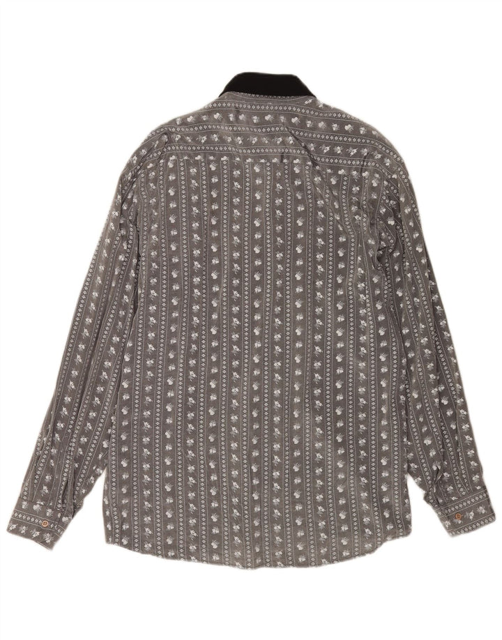 Camisa masculina Mac grande cinza floral