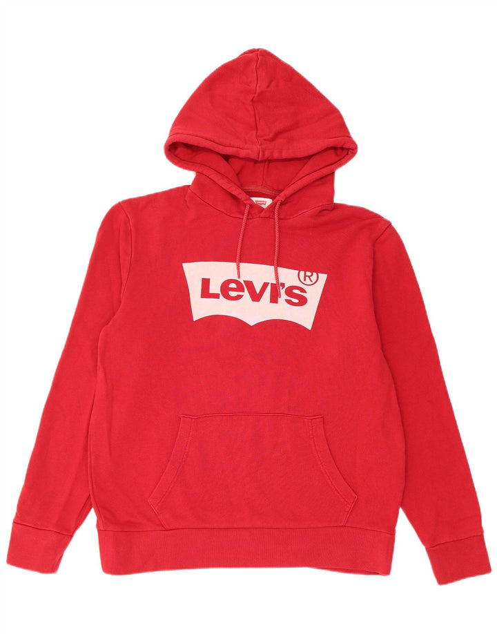 Moletom com capuz gráfico masculino Levi's médio algodão vermelho
