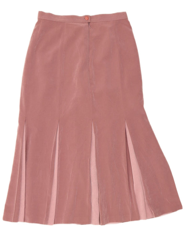 Saia feminina plissada em linha A Jaques Vert UK 14 médio W28 rosa colorblock