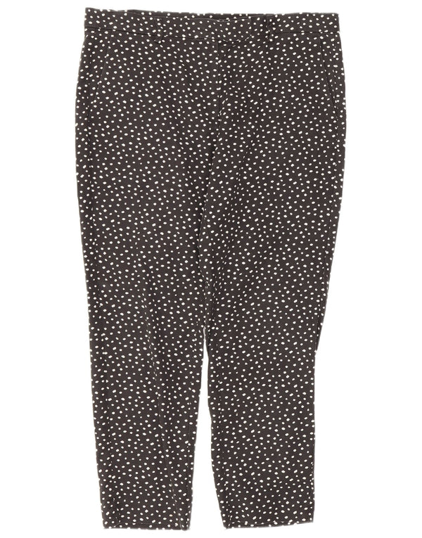 Calças cortadas femininas Marks & Spencer UK 16 grandes W34 L24 pretas manchadas
