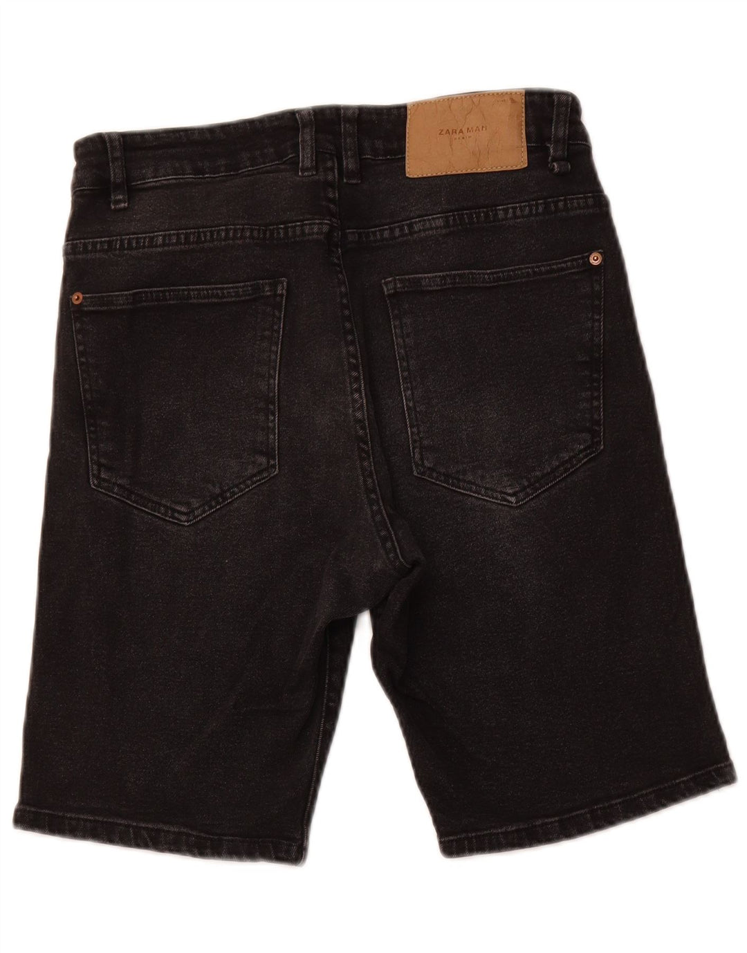 ZARA Mens Denim Shorts EU 40 Médio W31 Algodão Preto