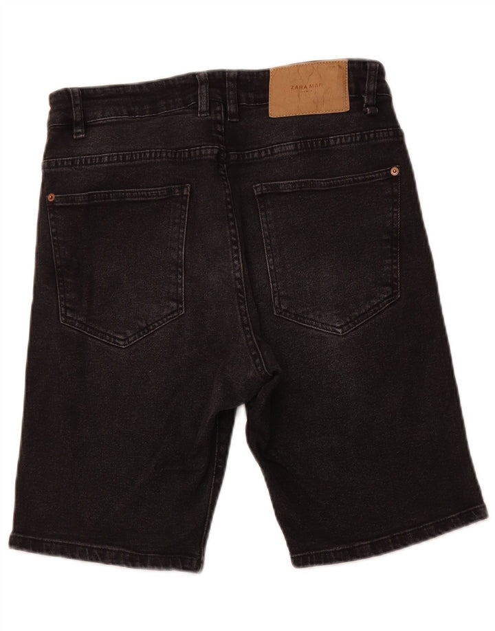 ZARA Mens Denim Shorts EU 40 Médio W31 Algodão Preto