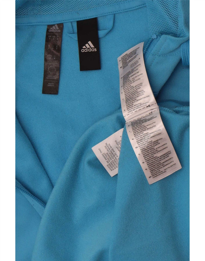 Adidas masculino zip moletom com capuz pequeno azul poliéster